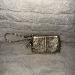 Coach Metallic Gold Wristlet Clutch